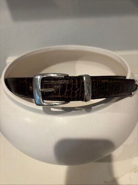 Silpada Men’s Brown Leather Belt with Silver Buckle